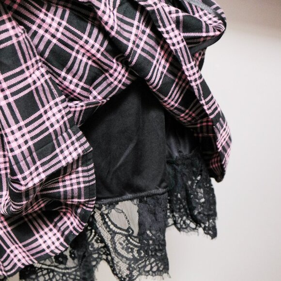 Pink & Black Plaid Pleated Skirt 🌸 HOT TOPIC - Picture 4 of 9